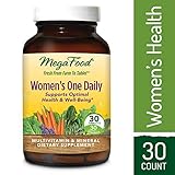 MegaFood - Women's One Daily, Multivitamin Support for Energy Production, Bone Strength, Hormone and Mood Balance with Iron and Vitamin D3, Vegetarian, Gluten-Free, Non-GMO, 30 Tablets (FFP)