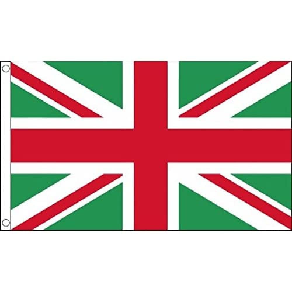 AZ FLAG - Union Jack Green And Red Flag - 3x5 Ft - 100D Polyester United Kindgom Banner with Two Metal Grommets - Fade Resistant - Vivid Colors - 3' x 5' Feet - 150x90 Cm