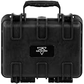 Monoprice Weatherproof Hard Case - 12 x 10 x 6 Inches, with Customizable Foam, Shockproof, IP67, Ultraviolet and Impact Resistant Material, Black - Pure Outdoor Collection