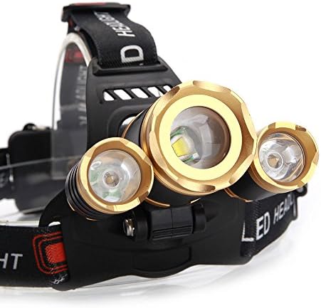 LED Headlamp, Waterproof Zoomable 30000 LUMENS 3X XML T6 LED Headlight Flashlight Torch Lamp 2X 18650 Battery Rechargeable 90-Degree Adjustable