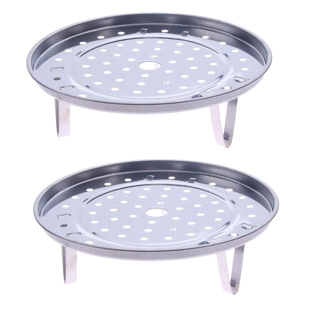 2 Pcs Canning Racks 7.6 Inch Stainless Steel Steamer Racks with Detachable Legs Round Pot Steaming Tray Stands by EORTA for Home kitchen Cooking, Silver, 19.5 cm