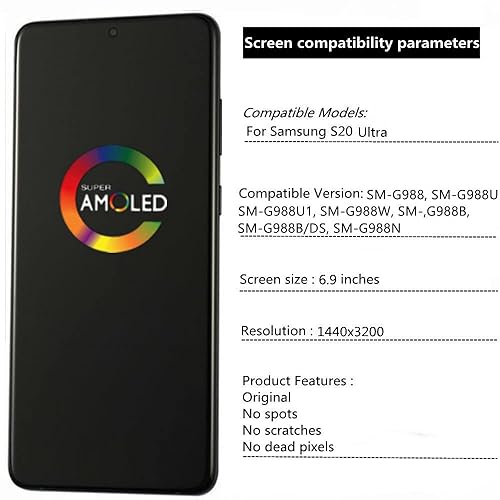 Screen Replacement Samsung S20 Screen Size Original AMOLED For