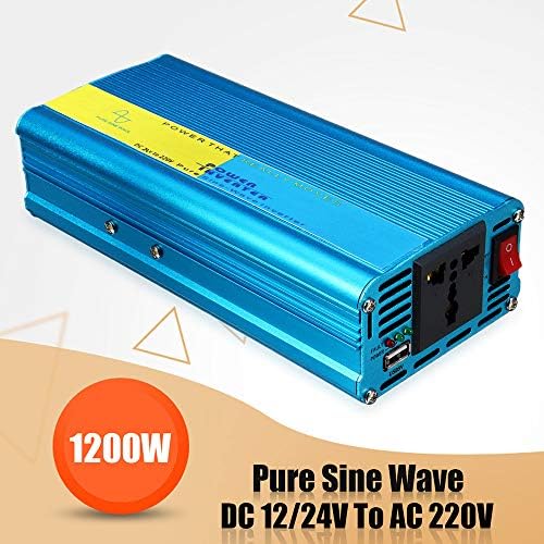 Ljnuanrg 500W/1200W(Peak) Power Pure Sine Wave Inverter,DC 12V/24V to AC 220-240V Converter for Caravan,USB Port Can Power Your Phone,Computer,Mp3/4 etc. (Blue)