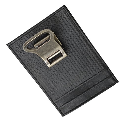 Genuine Leather Money Clip Front Pocket Wallet with Bottle Opener