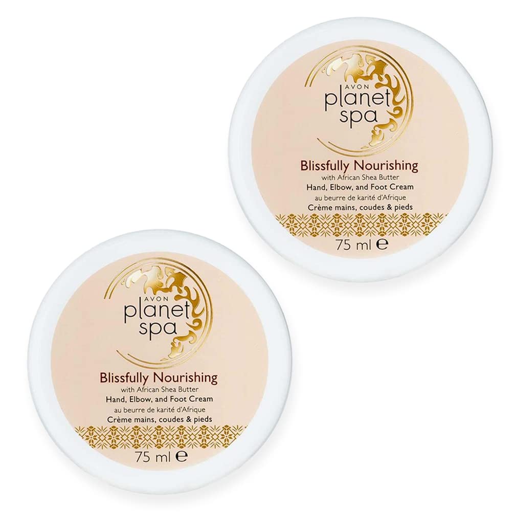 2 x Avon Planet Spa Blissfully Nourishing hand, elbow and Foot Cream with african shea cream