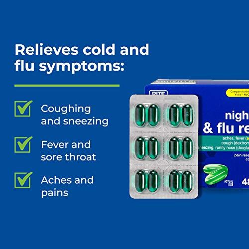 Rite Aid MultiSymptom Nighttime Cold & Flu Relief, Softgels 48 Count