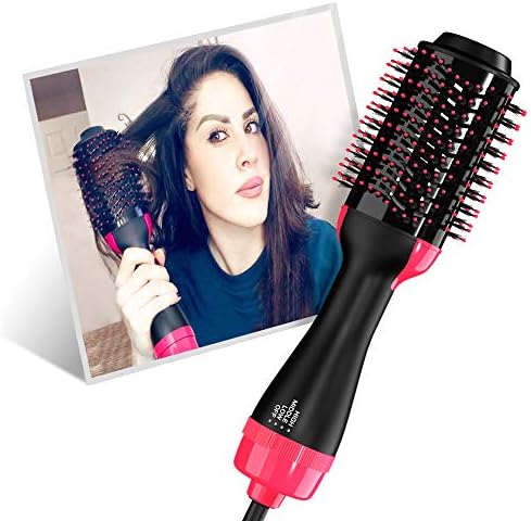 LANDOT One Step Hair Dryer and Volumizer,Professional Salon Hot Air Brush Styler and Dryer 3-in-1 Negative Ion Straightener&Curly Brush Hair Dryer with Comb for All Hair Type with Anti-Scald Feature