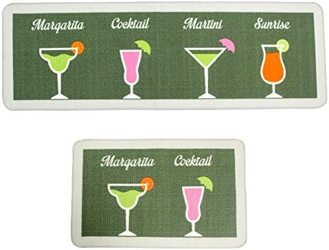 AKUKA Rubber Kitchen Floor Mats, Washable Anti-Fatigue Non Skid Waterproof Kitchen Rugs Doormat Indoor Long Kitchen Floor Mats (19.7x59.06 inch, Cup)