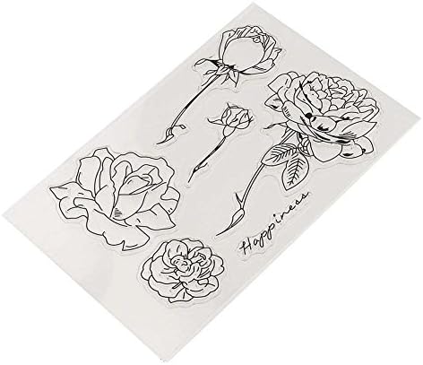 JUNDA Rose Clear Stamps,Transparent Silicone Seal for DIY Scrapbooking Craft Card Photo Album Decorative,6PCS/Sheet,6 Sheets