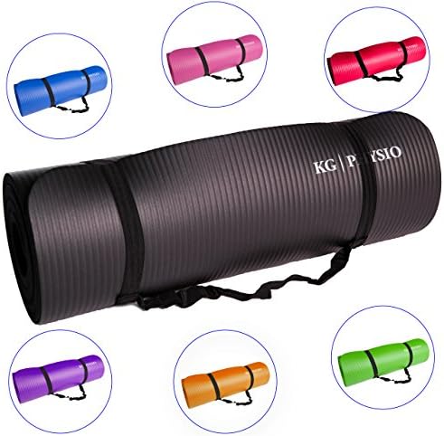 KG Physio Yoga Mat or Exercise Mat with Bonus Strap Included. 183cm x 60cm x 1cm