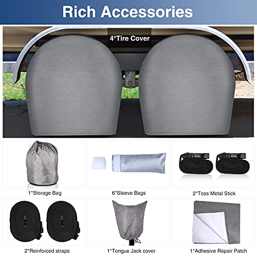 RVMasking Upgraded Waterproof 500D Top Travel Trailer Cover for 26'1