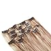 Grammy 20 Inch 7pcs Remy Clips in Human Hair Extensions 70g with Clips for Highlight (20inch, 18/613 Brown/blonde)