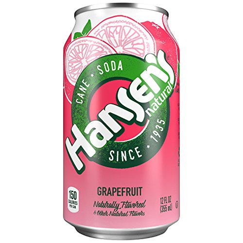 Hansen's Grapefruit Soda Flavored Soft Drink, 12 fl oz, 24 Pack