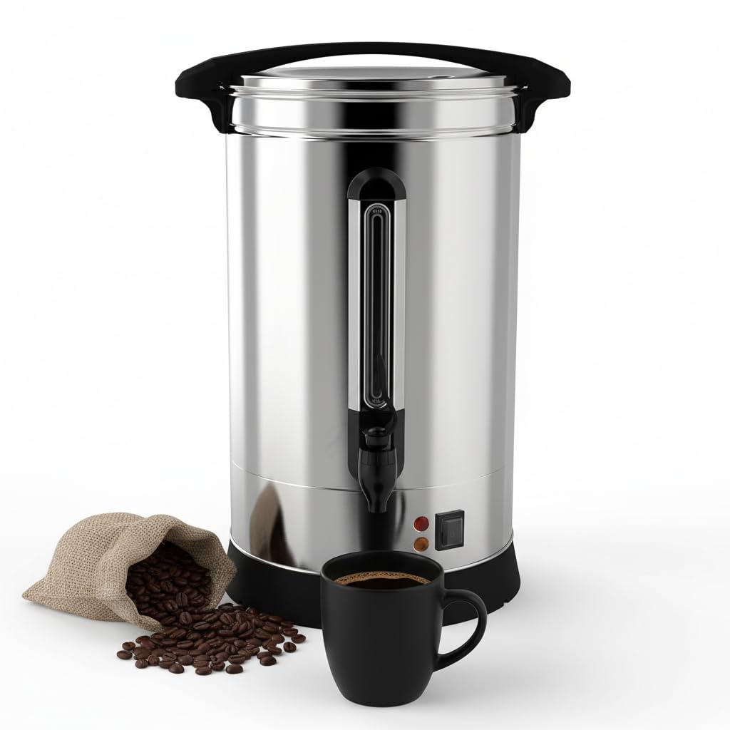 Photo 1 of 120 Cup Coffee Urn, 18L/4.8Gal Large Capacity Stainless Steel Hot Beverage Dispenser, Fast Brew Rapid Extraction, Commercial Coffee Maker for Party Buffet Catering