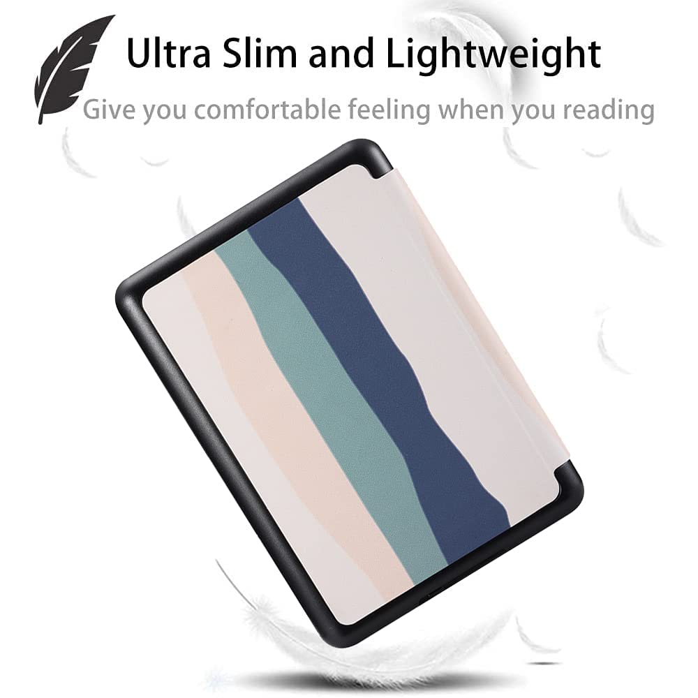 SCSVPN Case for Kindle Paperwhite 10th Generation 2018 with Hand Strap - Auto Sleep/Wake, Slim PU Leather Smart Protective Cover ONLY Fit 6'' Kindle Paperwhite Case Model NO. PQ94WIF, Colorful Blue