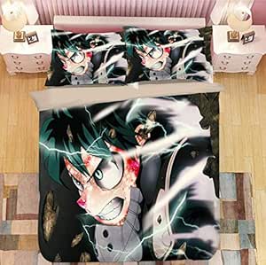 Funda Nórdica Negra con Estampado De Anime Hombre Enojado, Ropa De Cama