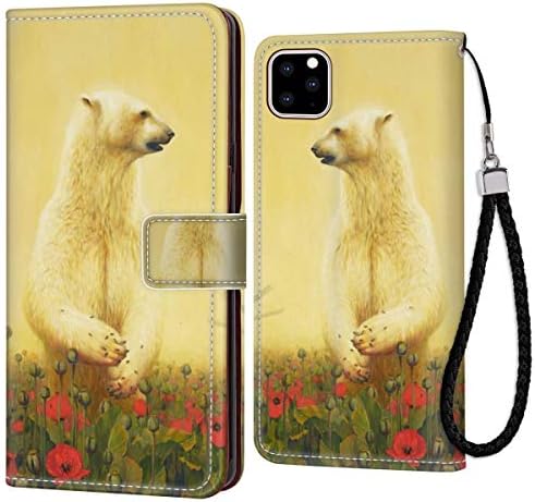Polar Bear Wallet Case Compatible Apple iPhone 11 Pro Max (6.5in) ID Holder