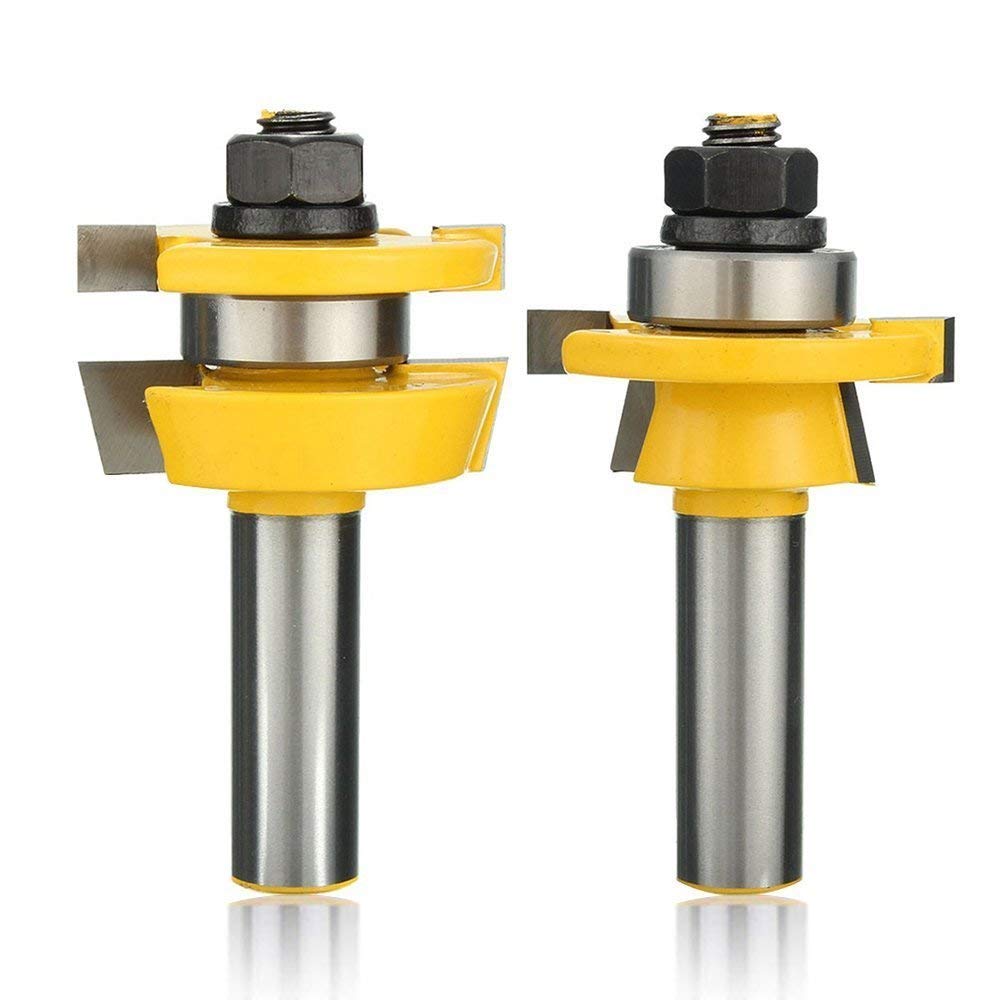 Gasea 2pcs 1/2 Inch Revel Stile and Rail Router Bit Set Wood Milling Cutter Woodworking Tool