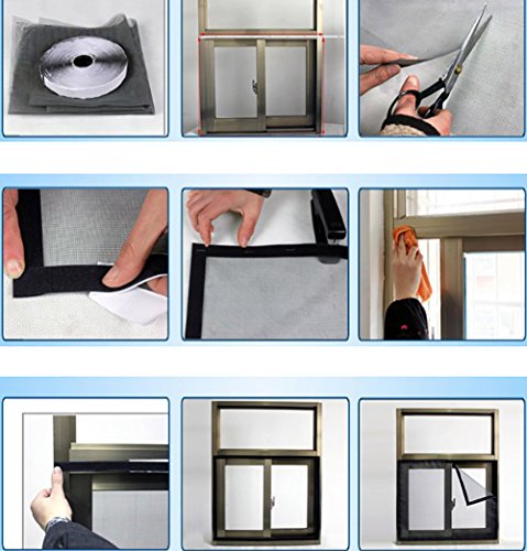 X&M Magnet diy invisible mosquito window screen curtain customized self-adhesive non-magnetic strip gauze magic type-A 3x1m