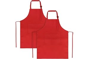 Sinland Kids Apron with Pocket 2 Pack Children Chef Apron for Cooking Baking Painting