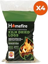 Homefire Kiln Dried Hardwood Logs 4 Pack Ready to Burn Wood Burner Stove Fire view 2