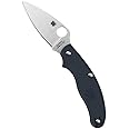 Spyderco UK Penknife Non-Locking Knife with 2.95" CPM S110V Steel Blade and Dark Blue Lightweight FRN Handle - PlainEdge - C94PDBL