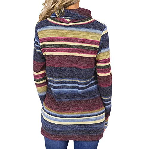 Londony ♥‿♥ Clearance Sales,Tops for Women's Cowl Neck Long Sleeve Casual Tunic Sweatshirt Tops with Striped Pattern - Thumbnail 3