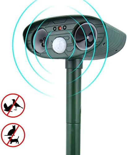 greatall Solar Ultrasonic Animal Repellent, Waterproof Animal Repeller-Sound Dog deterrent,Mouse Repellent, Squirrel Trap Repeller,Bird Deterrent-Motion Activated Electronic Pest Control [UPGRADED]