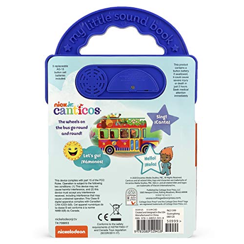 Canticos The Wheels on the Bus/ Las Ruedas del Autobús -Bilingual / Bilingüe 3-Button Sound Board Book for Babies and Toddlers (English and Spanish Edition) (Nick Jr. Canticos)