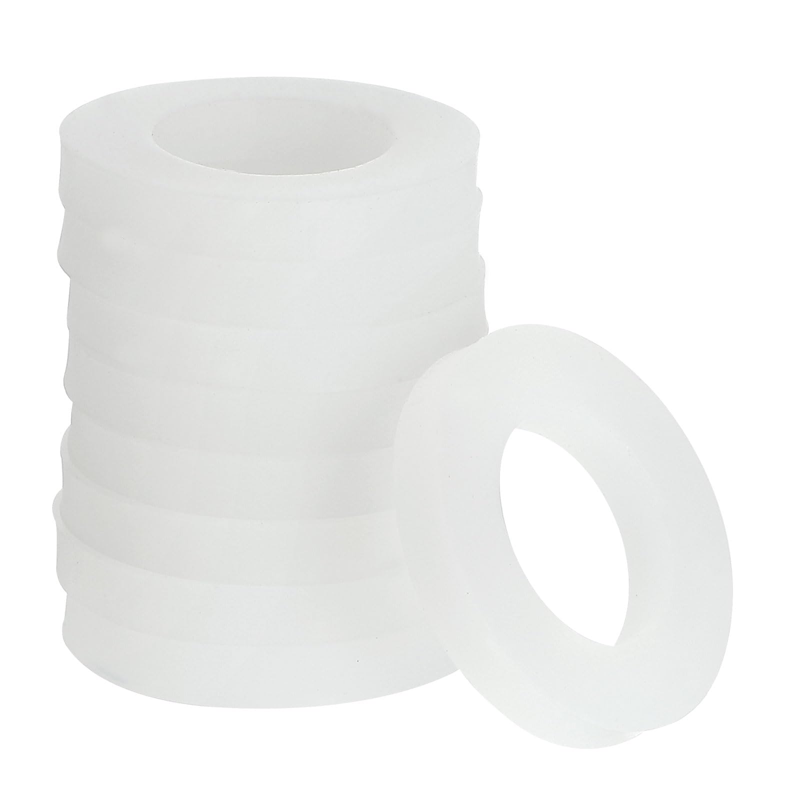 Photo 1 of uxcell Silicone Gasket, 19mm OD 11mm ID 3mm Width VMQ Seal Rings Washer for Shower Head Water Hose Faucet Plumbing Pipeline, White 10Pcs