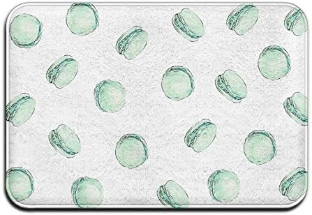 Wecye Entry Way Door Mat Rug With Non Slip Backing Mint Green Macaroon Indoor Doormat For Kitchen,Bath,Pet