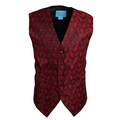 EGC1B08D-M Red Black Paisley Perfect Family Waistcoat Woven Microfiber Comfort Mens Medium Vest By Epoint