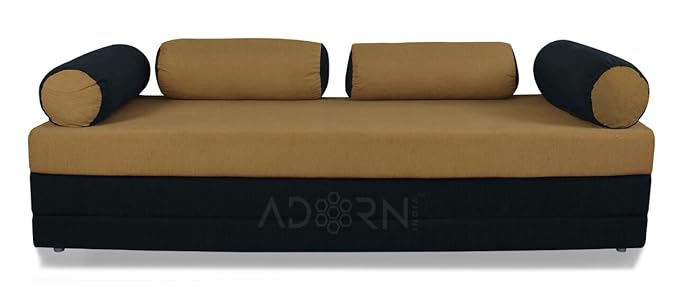 Adorn India Polyester Easy Deewan Cum Bed (Camel & Black)