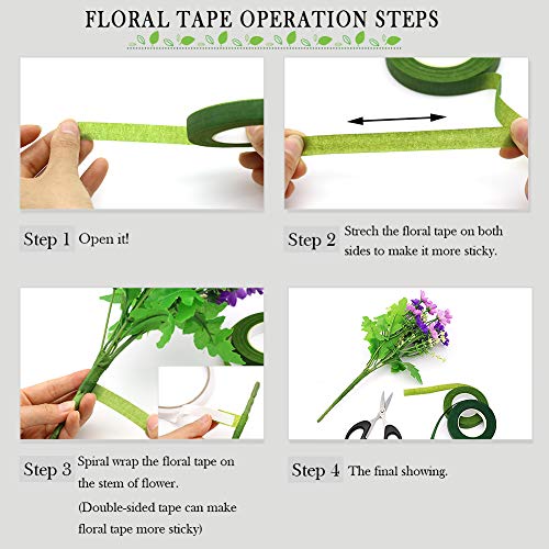 Floral Arrangement Kit, WEST BAY 11Pack Flower Tools Include Floral Wire Cutter Scissor Floral Tape 22 Gauge Paddle Wire 26 Gauge Stem Wire Pearl Corsage Pin for Bouquet Stem Wrap Florist New Year