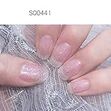 LIHI EXTRE ADHESION 20PCS Nail Art Transfer Decals Sticker Glitter Series DIY Nail Polish Strips ,Nail Wraps,Nail Patch, 100% Real Nail polish applique for Manicure, Wedding, Party, Frozen