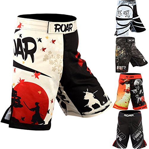 Roar Boxing Mixed Martial Arts MMA Cage Fighting Shorts BJJ Grappling No GI Wear (Samurai, XLarge)