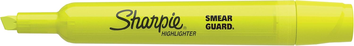 Sharpie Tank Highlighters | Chisel Tip Yellow Highlighter Pens, 12 Count : Office Products