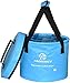 Freegrace Premium Collapsible Bucket - Multifunctional Folding Bucket - Perfect Gear for Camping, Hiking & Travel (Blue, 10L(Upgraded))