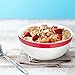 Vremi 17 oz Ceramic Bowl Set of 6 - White Porcelain Kitchen Serving Bowls Microwave Safe for Soup Salad Pasta Dessert Popcorn Dip - 5 inch Ice Cream Bowls with Cute Decorative Colorful Stripe Trim
