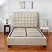 Classic Brands Europa Wood Slat and Metal Platform Bed Frame | Mattress Foundation, Queen