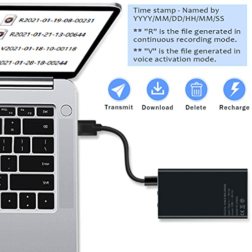 Voice Recorder 288 Hours Long Time Continuously Record, 2500mAh