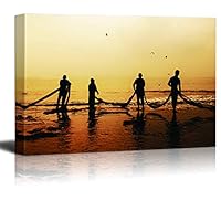Canvas Wall Art Fisherman Canvas Prints Home Artwork Decoration for Living Room,Bedroom - 12x18 inches