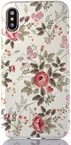 iPhone X Case for Girls,Xaviness Vintage Pattern Case [Floral Cover][High Impact][noctilucent] Soft TPU Bumper Cushion for iPhone X (2017) (Flower Style 04)