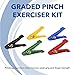 Rolyan Graded Pinch Exercisers, Variety Pack of 5 Pinchpins, One of Each Color Coded Progressive Resistance Level, Hand Exercise Clothes Pins to Improve Weak Grip and Strengthen Fingers