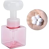 Kodrily 8.4oz 250ml Foaming Hand Soap Dispenser, Refillable Empty Hand Soap Container, Portable Flower Soap Dispenser, Reusable Square Plastic Press Bottle for Bathroom 6.3 x 2.6 x 2.6in