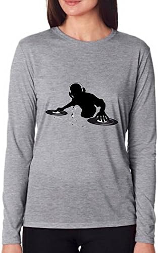 FeelingSmart DJ Casual Simple Style Design Long Sleeve women T-shirt Size XL