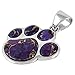 Dog Paw Pendant Necklace 925 Sterling Silver Genuine Turquoise & Gemstones (20