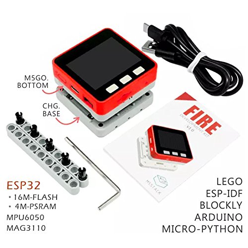 WINGONEER® M5Stack NEW PSRAM 2.0! FIRE IoT Kit Dual Core ESP32 16M-FLash+4M-PSRAM Development Board MIC/BLE MPU6050+MAG3110 of Micropython