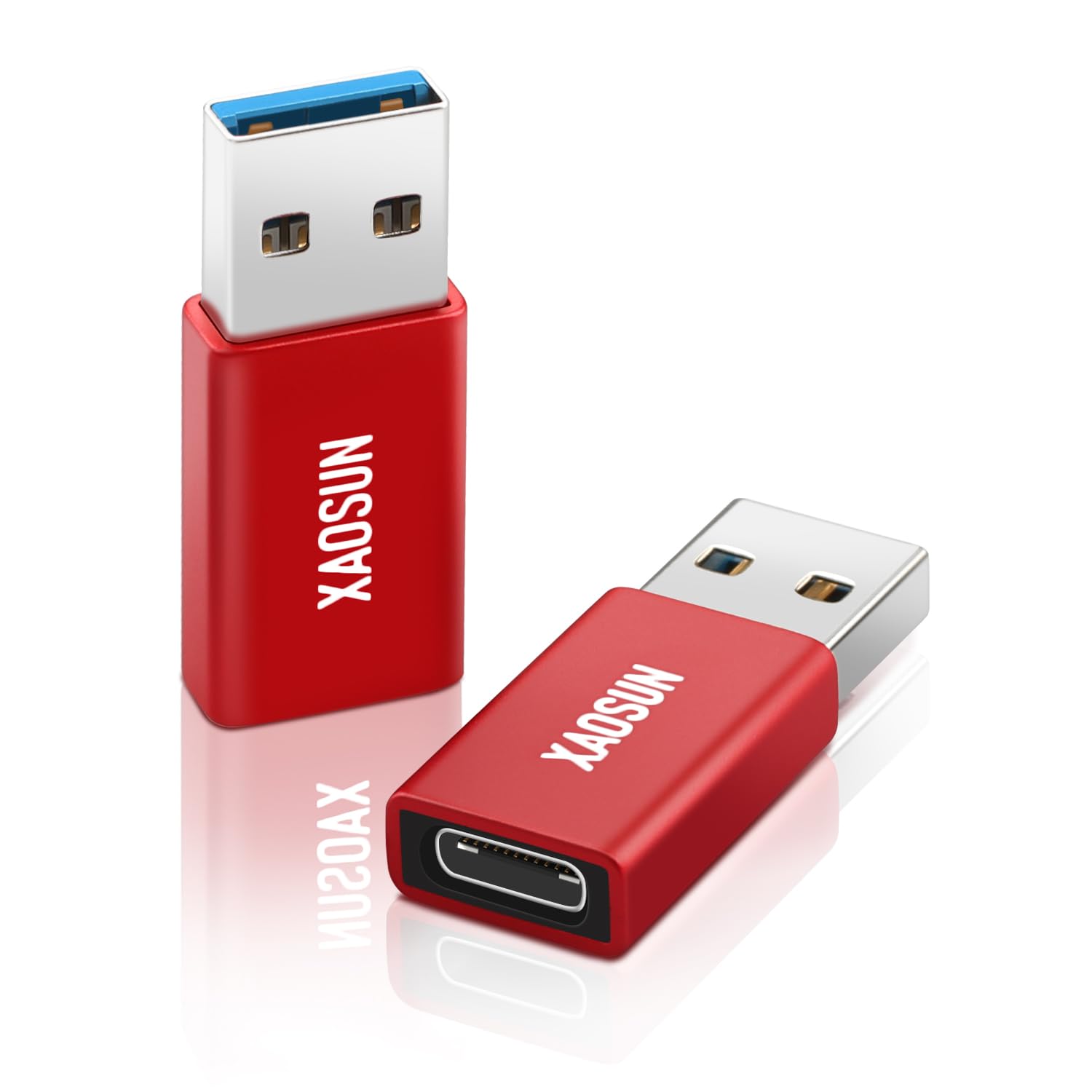 Photo 1 of [10Gbps] USB C Female to USB Male Adapter (2-Pack), 3.1 USB A to USB C Adapter, XAOSUN One-Sided SuperSpeed Data Sync & 100W Fast Charging For iphone 15 Plus Pro Max, Laptop, Charger, Quest Link, etc.
