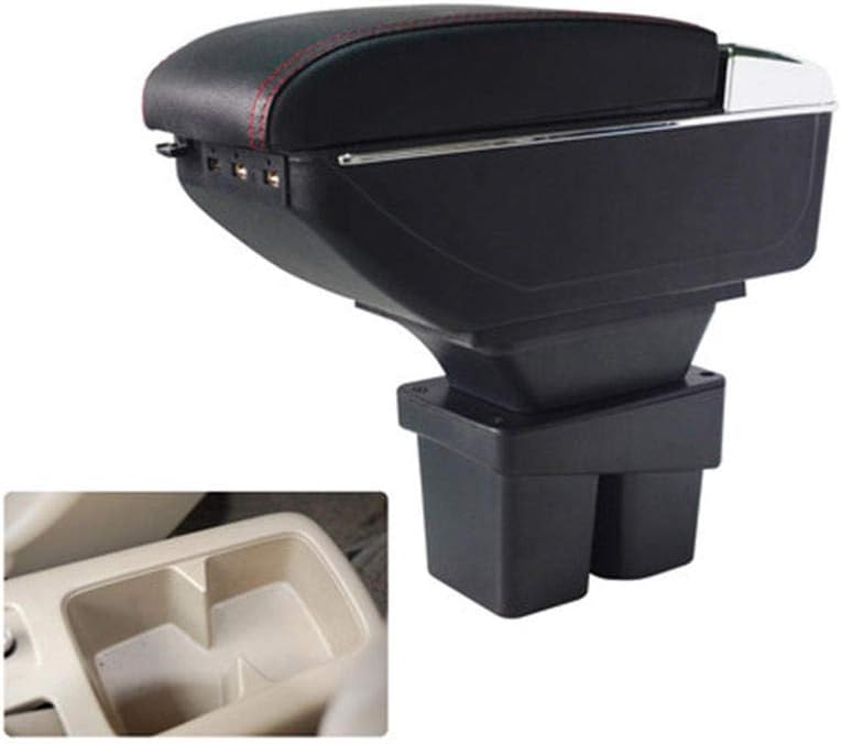 JASAFAJFH For Honda City, armrest store content storage box central seat armrest box with cup holder Ashtray USB interface Car